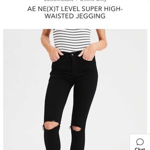 High rise black ripped Jegging
